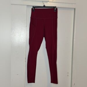 High-Waisted Burgundy Leggings